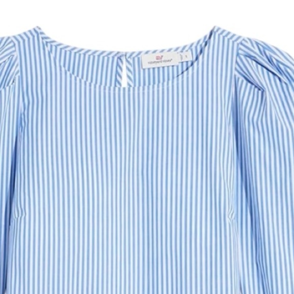 Vineyard Vines Blue and White Striped Puff Sleeve Mini Dress – Size Small EUC - Picture 2 of 4